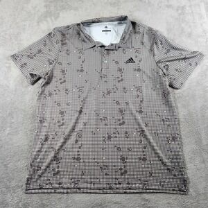 Mens Adidas Golf size 2XL Camo Check Short Sleeve Golf Polo Shirt
